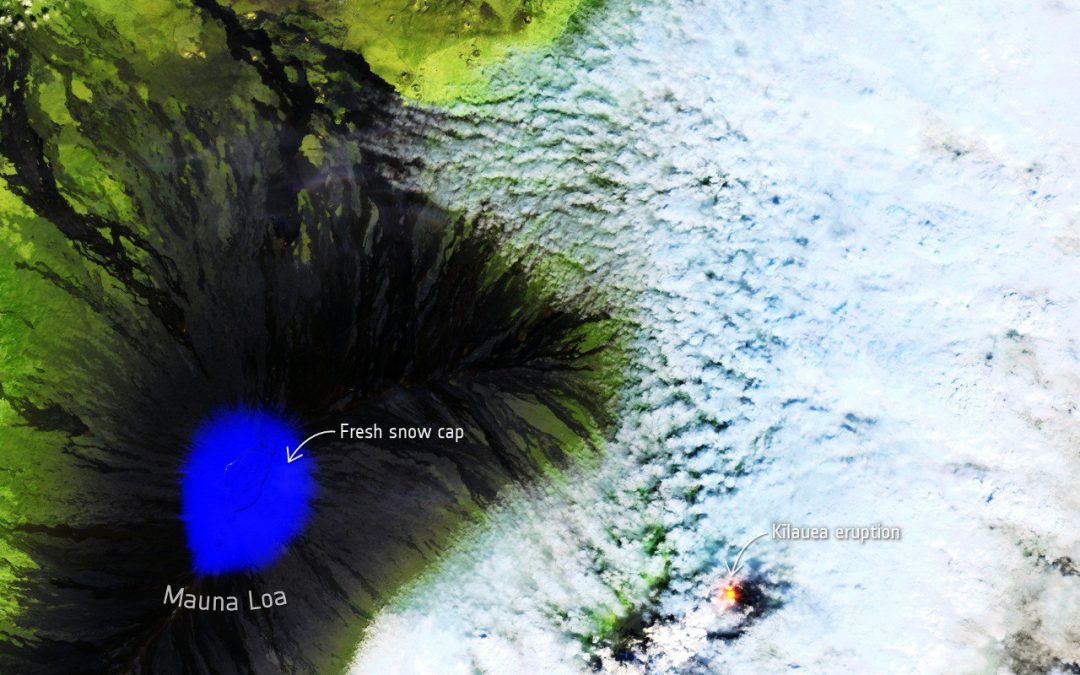La nieve cubre las cumbres de los volcanes más altos de Hawái