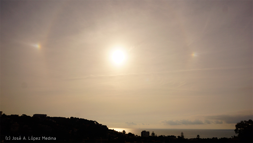 Parhelio y halo de sol